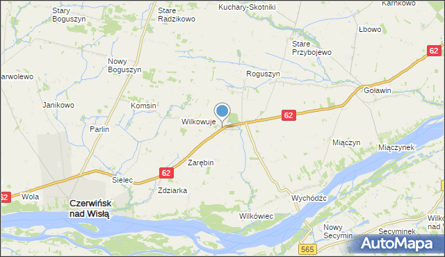 mapa Chociszewo, Chociszewo gmina Czerwińsk nad Wisłą na mapie Targeo
